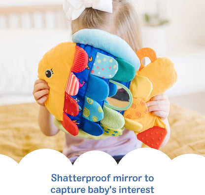 Melissa & Doug K’s Kids Flip Fish Stuffed Animal – Parent-Trusted Baby Toy with Hidden Pictures and Squeaker, No Batteries Required