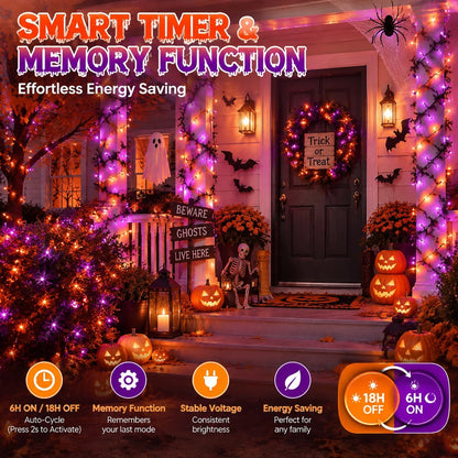 OZS 2-Pack Halloween LED Lights – Child-Safe Nursery and Bedroom Accent, UL Certified Adapter