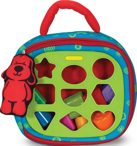 padded 2-sided activity bag with carrying handle and easy-zip closure