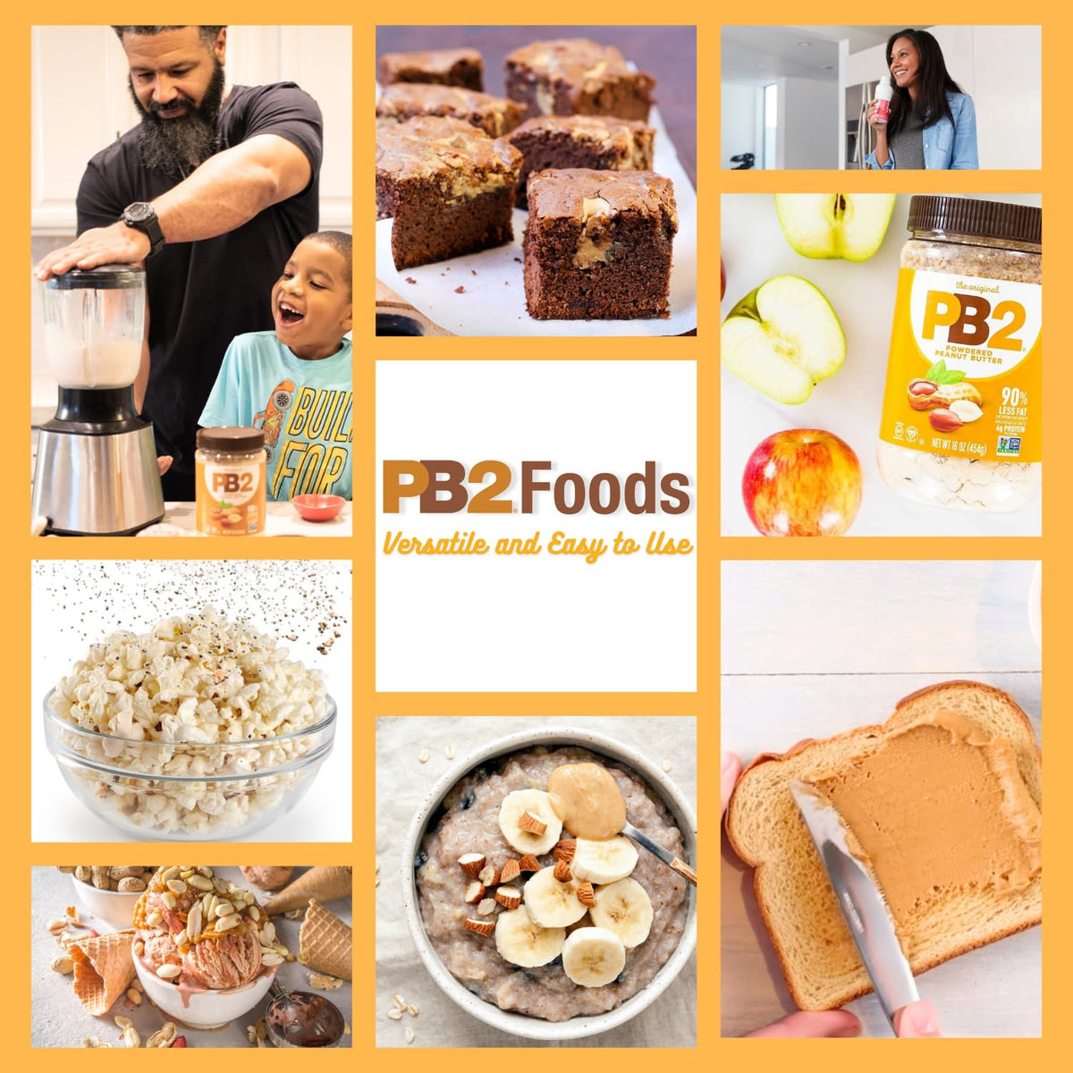 PB2 Powdered Chocolate Peanut Butter with Cocoa – Portable Focus Jar for Remote Work and Study Fuel