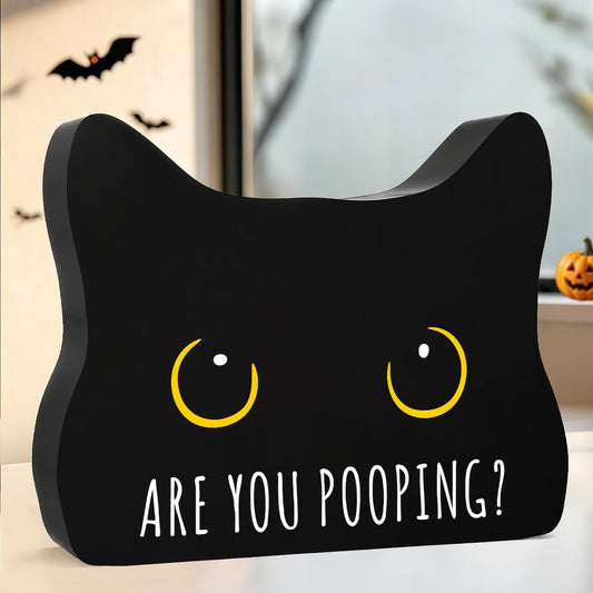 pre-printed humorous text 'are you pooping?' for instant comedic effect