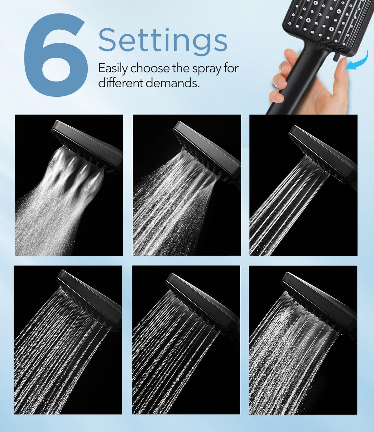 pressure-boosting internal nozzle structure rated at 1.8 gpm