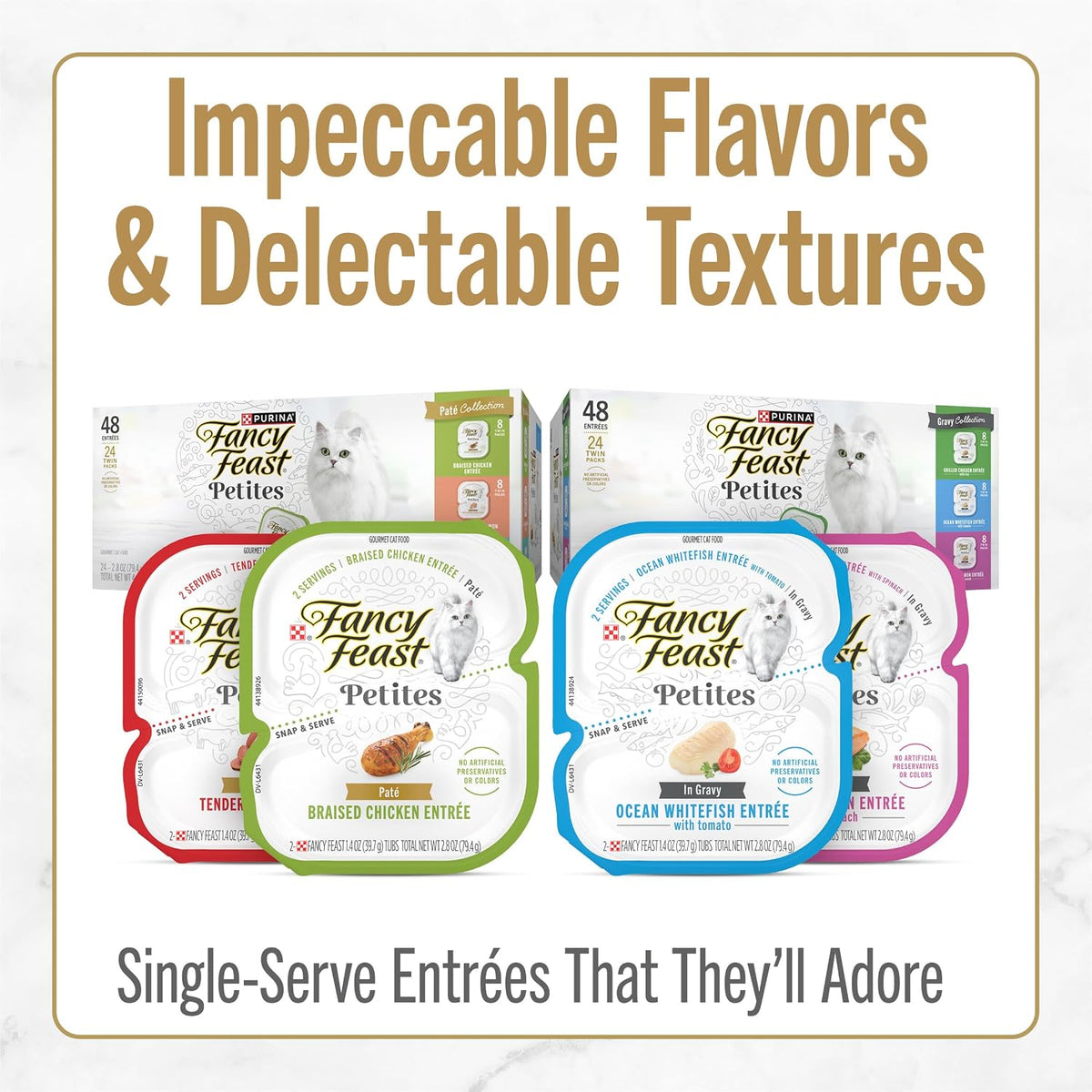 Purina Fancy Feast Petites Gravy Wet Cat Food Variety Pack – Toddler-Friendly Twin-Pack Portions for Households with Curious Little Helpers