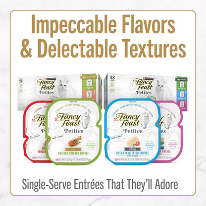 Purina Fancy Feast Petites Gravy Wet Cat Food Variety Pack – Toddler-Friendly Twin-Pack Portions for Households with Curious Little Helpers