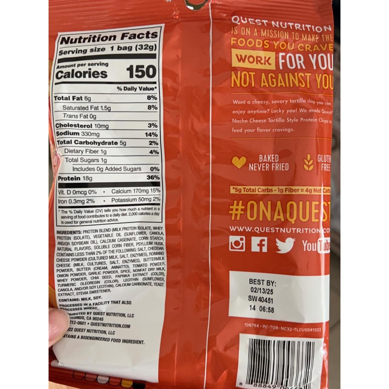 Quest Nutrition Chili Lime Protein Tortilla Chips – Portable High Protein Snack for Camping and Hiking