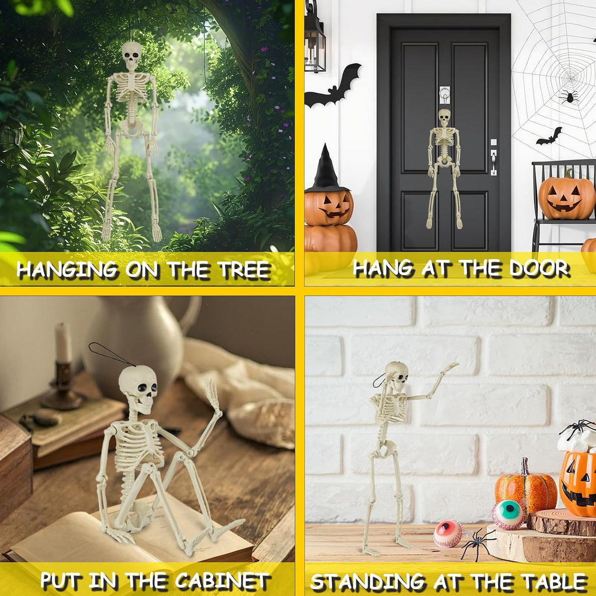 realistic bone-like molded finish for authentic graveyard/haunted-house aesthetic