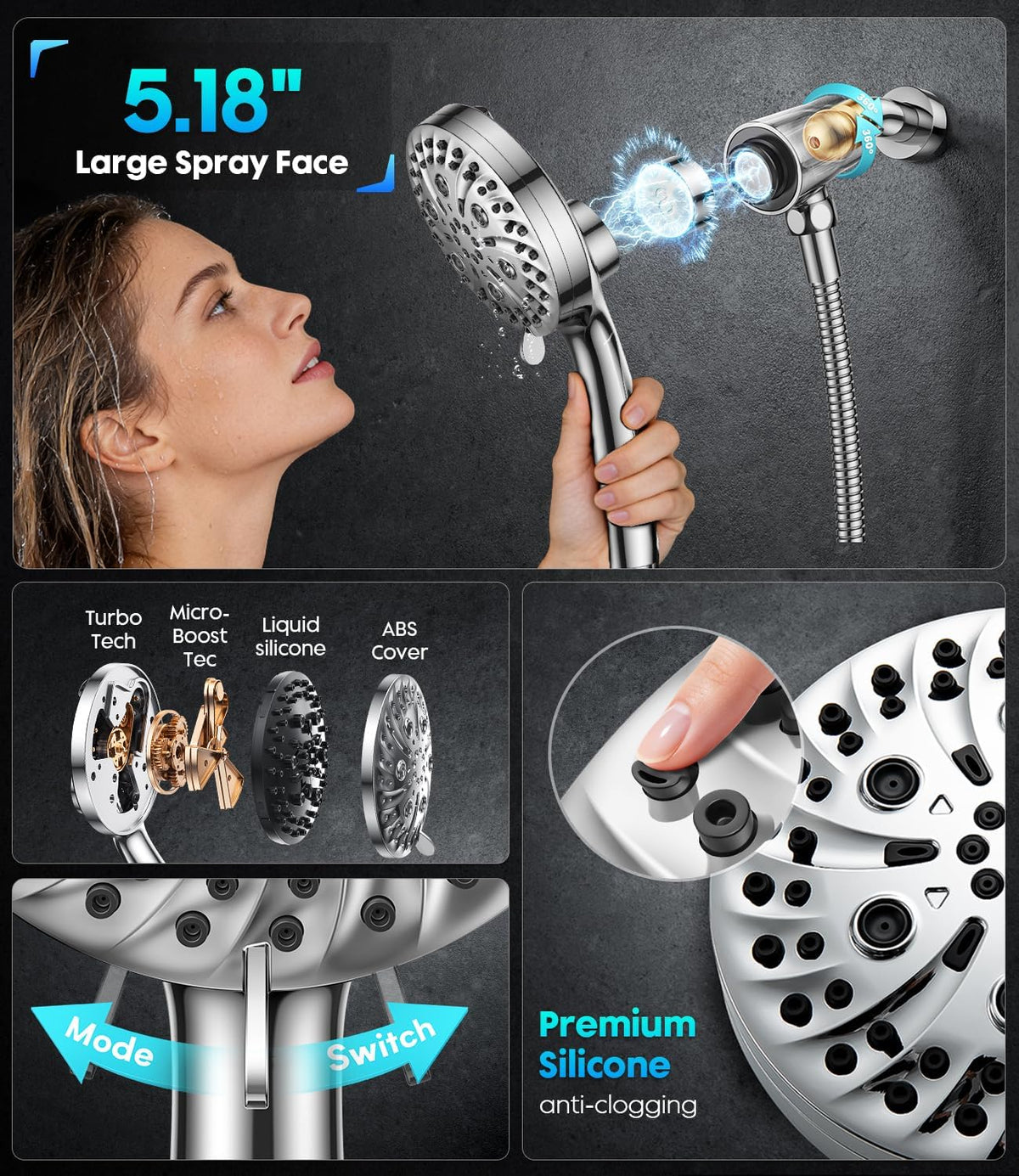 replaceable multi-stage filter infused with vitamins c, e, and a (every 3–6 months)