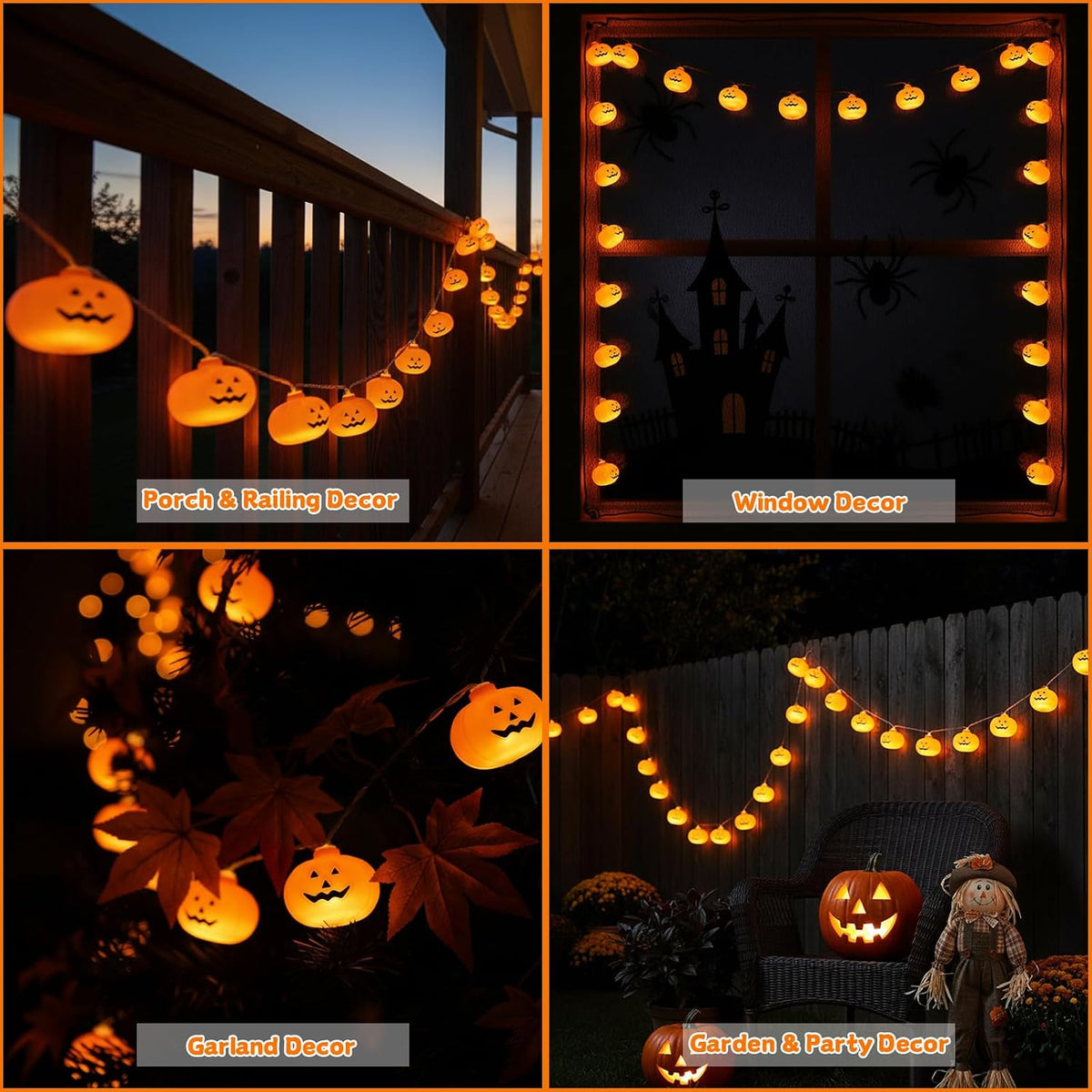 Runleo Pumpkin String Lights – Pet and Child Safe Alternative to Halloween Candles, Cool Running LED Battery Operated