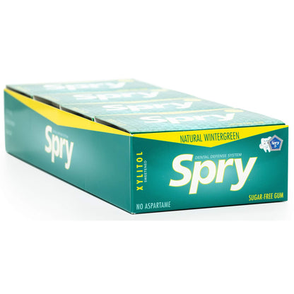 Spry Fresh Natural Xylitol Chewing Gum Dental Defense System - Aspartame-Free, Sugar-Free, Non-GMO, Gluten-Free (Wintergreen, 10 Count Blister Cards - Pack of 20)