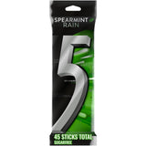 5 Gum Spearmint Rain Sugar Free Chewing Gum 45 Sticks, Portable Focus Chew for Library Locker and Study Hall