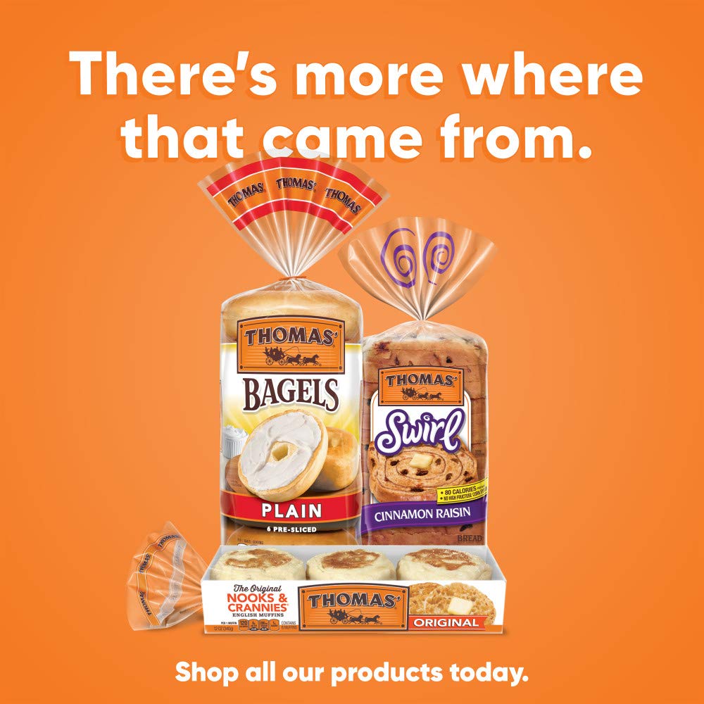 Thomas' Original English Muffins, 6 ct, 13 oz – Hostess Gift Bread for Holiday Breakfast Gatherings