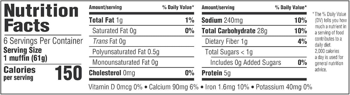 Thomas' Original English Muffins, 6 ct, 13 oz – Hostess Gift Bread for Holiday Breakfast Gatherings
