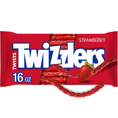 TWIZZLERS Strawberry Twists Candy Bag – Christmas Stocking and Easter Basket Gift Idea, 16 oz
