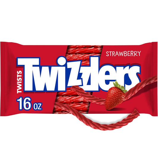 TWIZZLERS Strawberry Twists Candy Bag – Christmas Stocking and Easter Basket Gift Idea, 16 oz