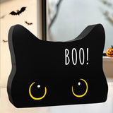 Black Cat Halloween Bathroom Decor Sign – Compact 4x4 Inch Accent for Clutter-Free Counter Styling