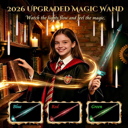 upgraded 3-key magic wand pairing with blue, red, or green light-flow glow effects