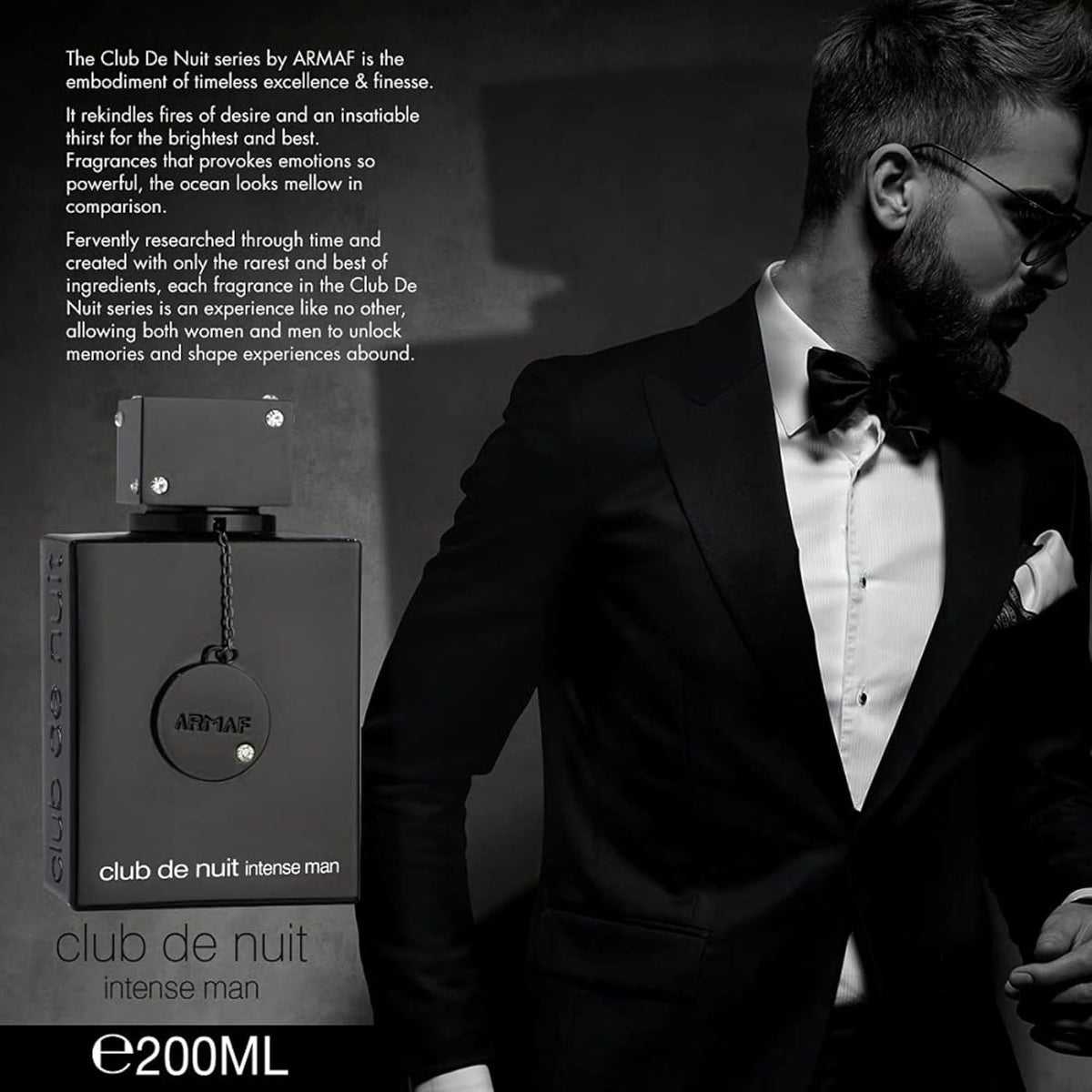 warm spicy base notes (ambergris, musk, patchouli, vanilla) for full-bodied finish