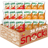 Simply Snacks Organic Variety Pack – Clean Ingredient Pantry Snacks for Health-Conscious Homes, 36 Count