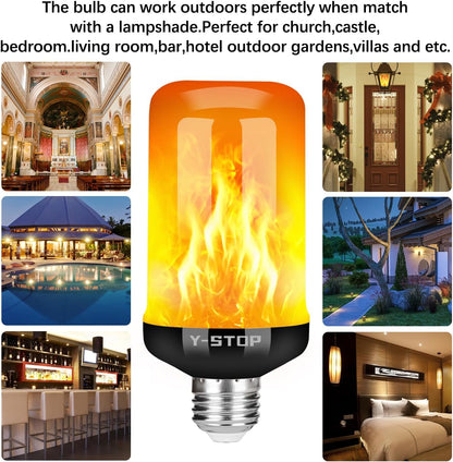 Y-STOP Gravity Sensor Flame Bulb – Year-Round Decorative Lighting for Hanging Lanterns and Upside-Down Fixtures, 2 Pack