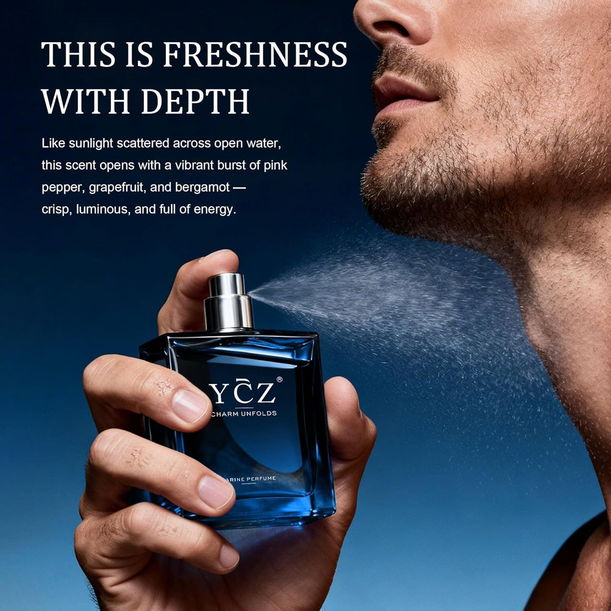 Ycz Midnight Marine Eau de Parfum for Him – Holiday Gift Set for Brother, 1.7 Fl Oz EDP Spray